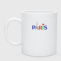 Кружка керамическая Paris, цвет: белый