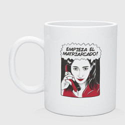 Кружка керамическая La Casa de Papel, цвет: белый