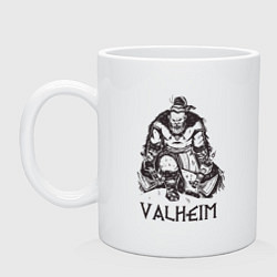 Кружка керамическая Valheim Викинг Берсерк, цвет: белый