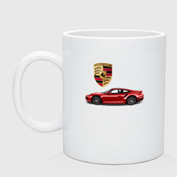 Кружка керамическая PORSCHE, цвет: белый