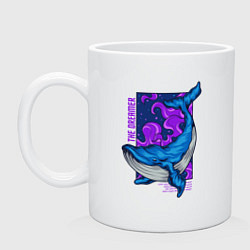 Кружка керамическая Кит The dreamer, цвет: белый