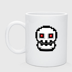 Кружка керамическая Skull Geometry Dash, цвет: белый