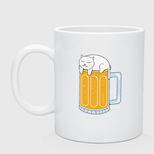 Кружка Beer Cat / Белый – фото 1