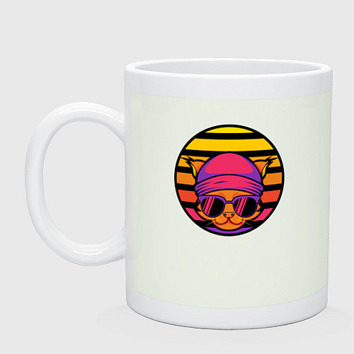 Кружка Кот в очках ретро / Фосфор – фото 1