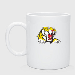 Кружка керамическая Тигр, цвет: белый