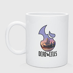 Кружка керамическая Dead Cells logo landscape, цвет: белый