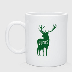 Кружка керамическая NBA - Bucks, цвет: белый