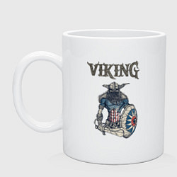 Кружка керамическая Викинг Viking Воин Z, цвет: белый