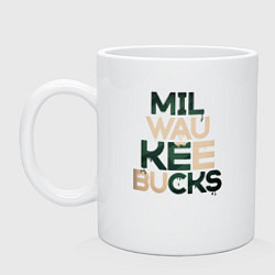 Кружка керамическая Milwaukee Bucks, цвет: белый