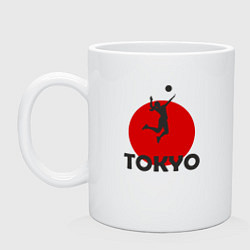 Кружка керамическая Tokyo Volleyball, цвет: белый