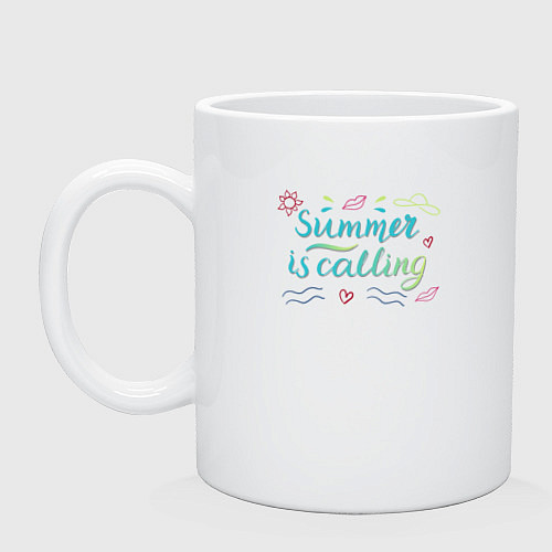 Кружка Лето зовет, Summer is calling / Белый – фото 1