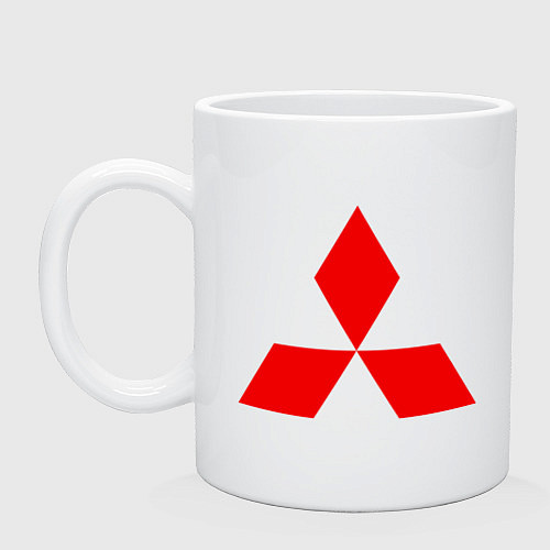 Кружка Красный логотип Митсубиси / Белый – фото 1