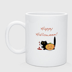Кружка керамическая Happy Halloween!, цвет: белый