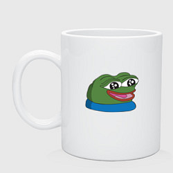 Кружка керамическая Pepe happy Пепе хеппи, цвет: белый
