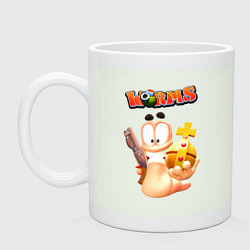 Кружка керамическая Worms-3D, цвет: фосфор