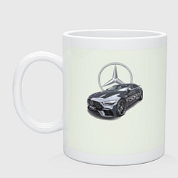 Кружка керамическая Mercedes AMG motorsport, цвет: фосфор