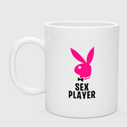 Кружка керамическая СЕКС ИГРОК PLAYBOY, цвет: белый