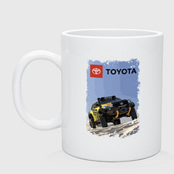 Кружка керамическая Toyota Racing Team, desert competition, цвет: белый