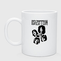 Кружка керамическая Участники группы Led Zeppelin, цвет: белый