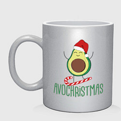 Кружка керамическая AVOCHRISTMAS AVOCADO, цвет: серебряный