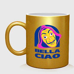 Кружка керамическая Bella Ciao Ding, цвет: золотой