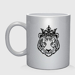 Кружка керамическая Family Look Мама-тигр, цвет: серебряный