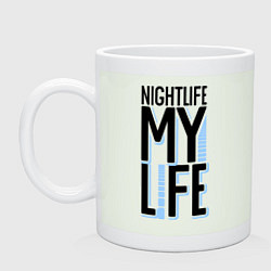 Кружка керамическая Night life my life, цвет: фосфор