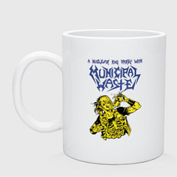 Кружка керамическая Nuclear keg party with Municipal Waste, цвет: белый