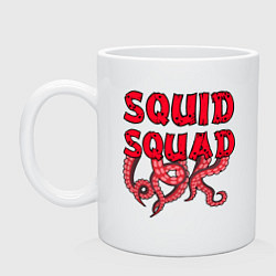 Кружка керамическая Squid Squad, цвет: белый