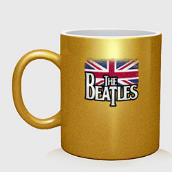 Кружка керамическая The Beatles Great Britain Битлз, цвет: золотой