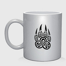 Кружка керамическая ВЕЛЕС РУНА ЧЁРНАЯ, цвет: серебряный