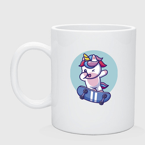 Кружка Единорожка на скейте / Белый – фото 1