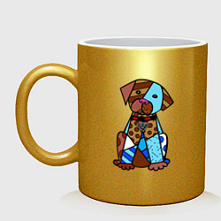 Кружка керамическая Romero B Dog, цвет: золотой