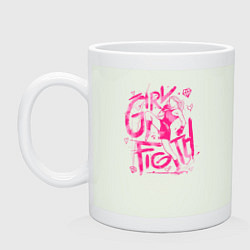 Кружка керамическая GIRL FIGTH женская драка, цвет: фосфор