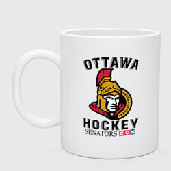 Кружка керамическая OTTAWA SENATORS ОТТАВА СЕНАТОРЗ, цвет: белый