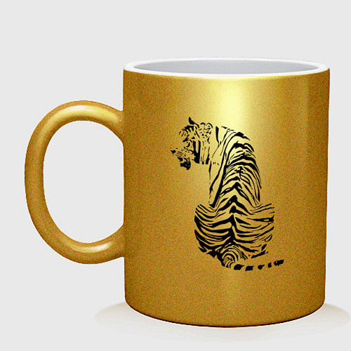 Кружка Тигр со спины / Золотой – фото 1