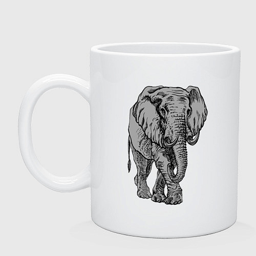 Кружка Огромный могучий слон / Белый – фото 1