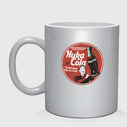 Кружка керамическая Nuka Cola Ice Cold Retro, цвет: серебряный