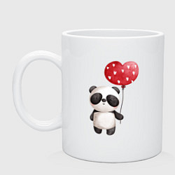 Кружка керамическая Панда с шариком в виде сердца, цвет: белый