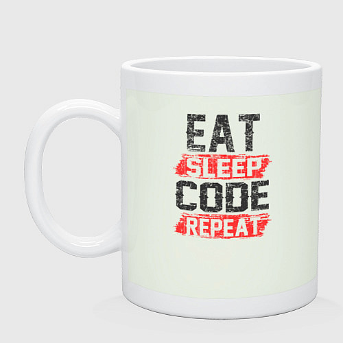 Кружка EAT SLEEP CODE REPEAT / Фосфор – фото 1