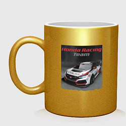 Кружка керамическая Honda Motorsport Racing Team, цвет: золотой