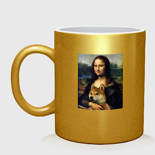 Кружка Shiba Inu Mona Lisa / Золотой – фото 1