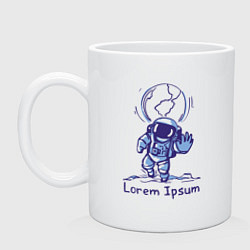Кружка керамическая Lorem Ipsum Space, цвет: белый