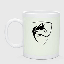 Кружка керамическая Wolf Emblem Jaw, цвет: фосфор