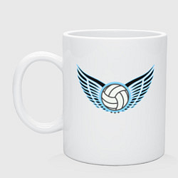 Кружка керамическая Volleyball Wings, цвет: белый