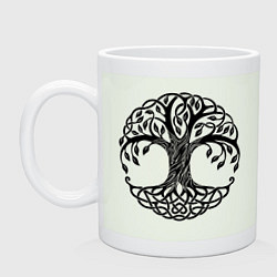Кружка керамическая Кельтское дерево жизни, цвет: фосфор