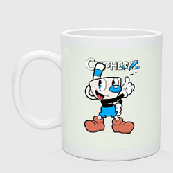 Кружка керамическая Синяя чашка Cuphead, цвет: фосфор