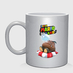 Кружка керамическая Goomba Super Mario 3D Land, цвет: серебряный