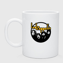 Кружка керамическая Led Zeppelin Лед Зеппелин, цвет: белый