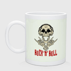 Кружка керамическая Rock n Roll Skull, цвет: фосфор